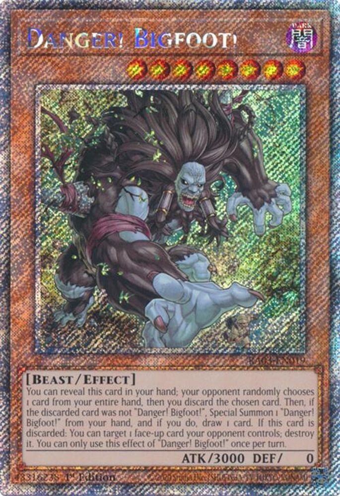Danger! Bigfoot! (Platinum Secret Rare) (RA03-EN019) - Platinum Secret Rare
