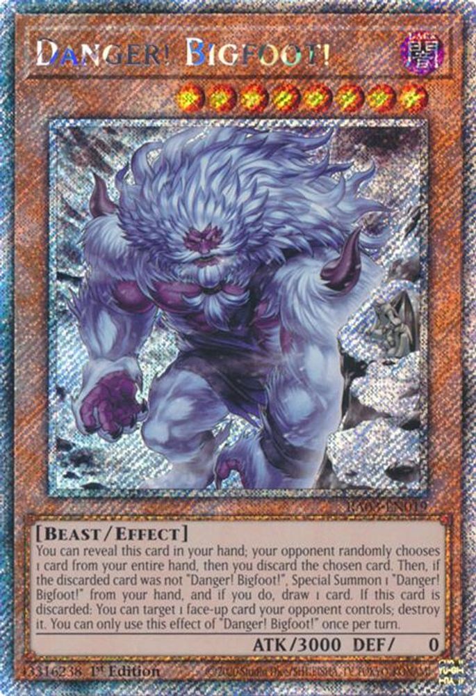 Danger! Bigfoot! (Alternate Art) (Platinum Secret Rare) (RA03-EN019) - Platinum Secret Rare