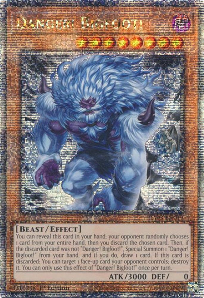 Danger! Bigfoot! (Alternate Art) (Quarter Century Secret Rare) (RA03-EN019) - Quarter Century Secret Rare