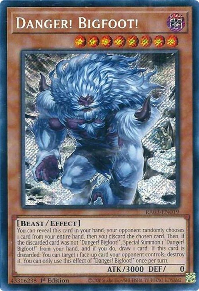 Danger! Bigfoot! (Alternate Art) (Secret Rare) (RA03-EN019) - Secret Rare