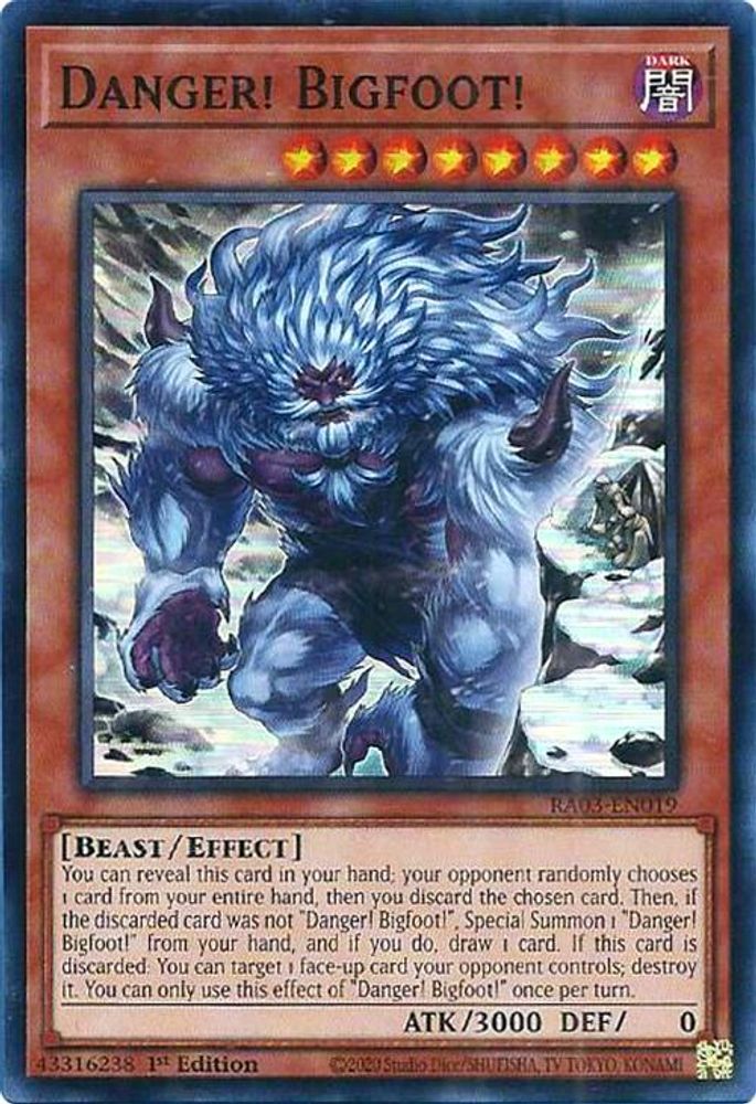 Danger! Bigfoot! (Alternate Art) (RA03-EN019) - Super Rare