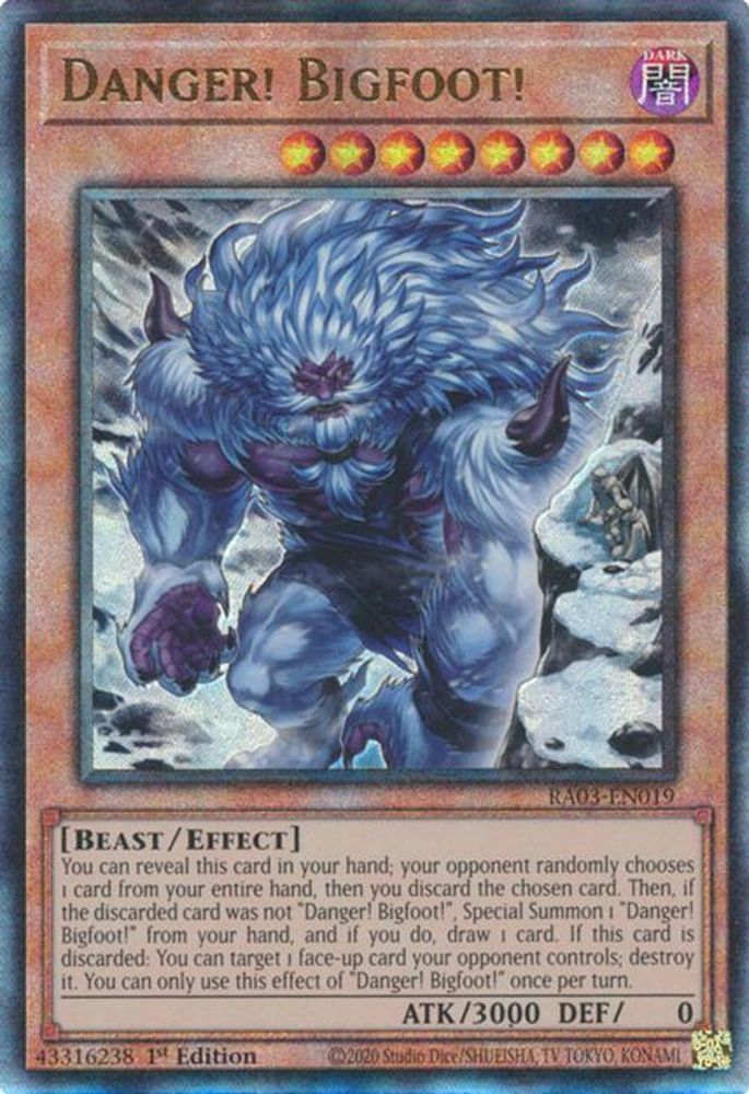 Danger! Bigfoot! (Alternate Art) (PUR) (RA03-EN019) - Prismatic Ultimate Rare
