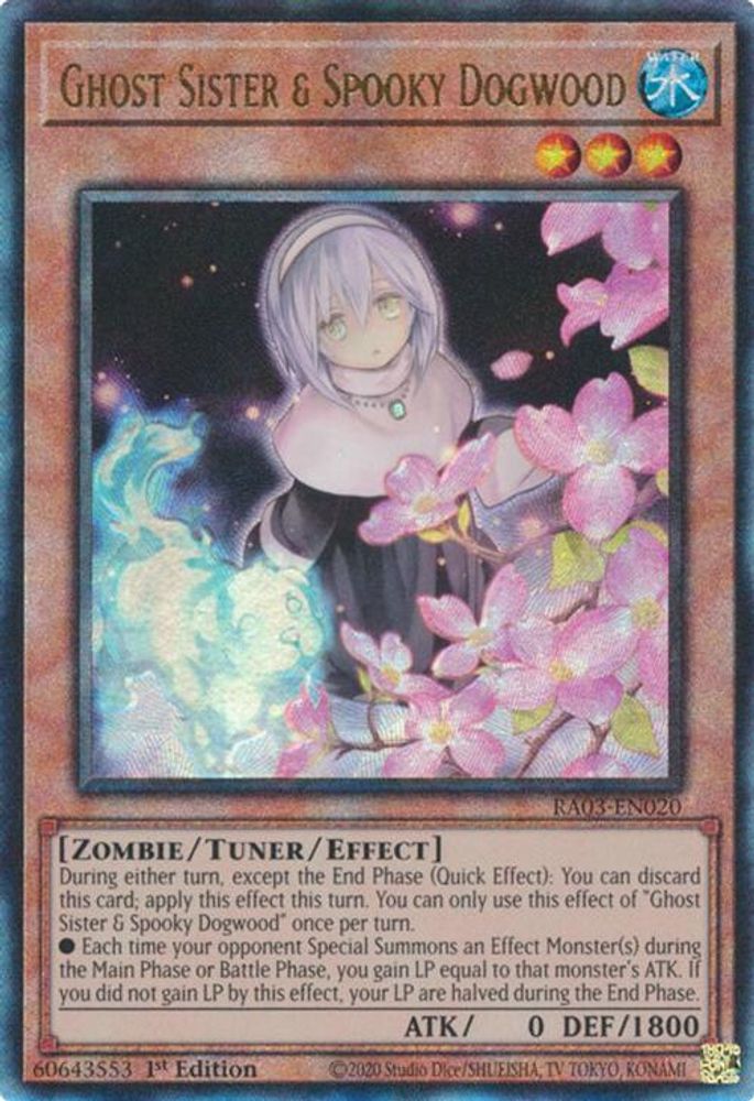 Ghost Sister & Spooky Dogwood (Alternate Art) (PUR) (RA03-EN020) - Prismatic Ultimate Rare