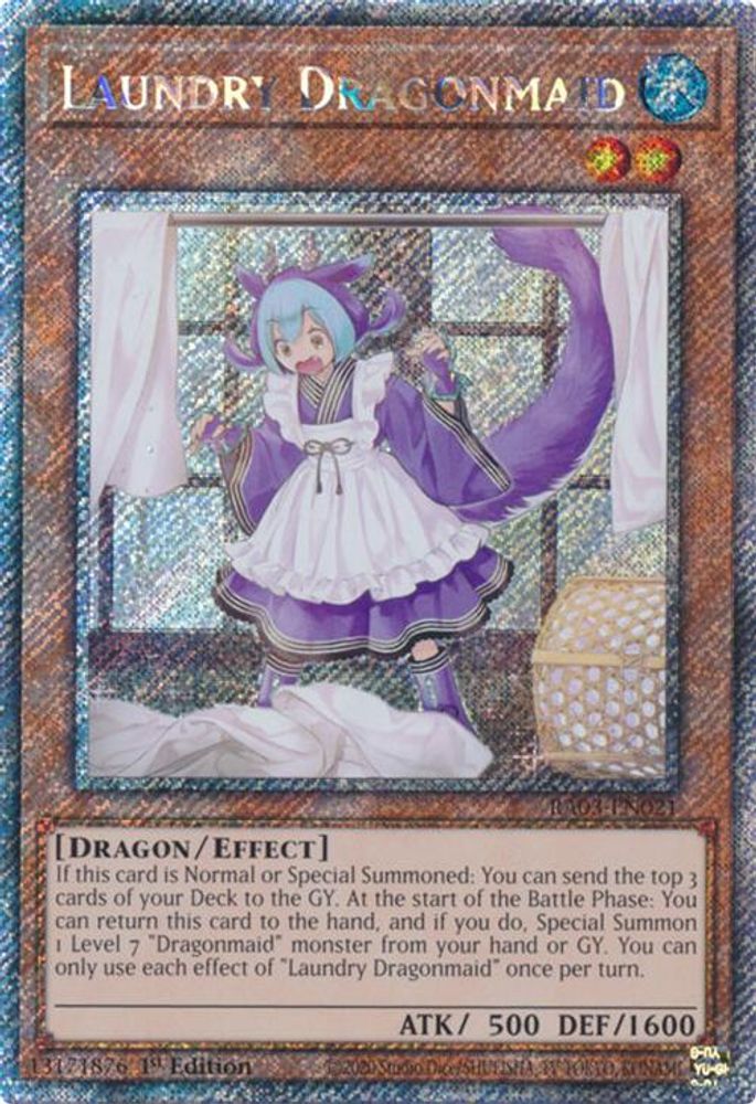 Laundry Dragonmaid (Platinum Secret Rare) (RA03-EN021) - Platinum Secret Rare