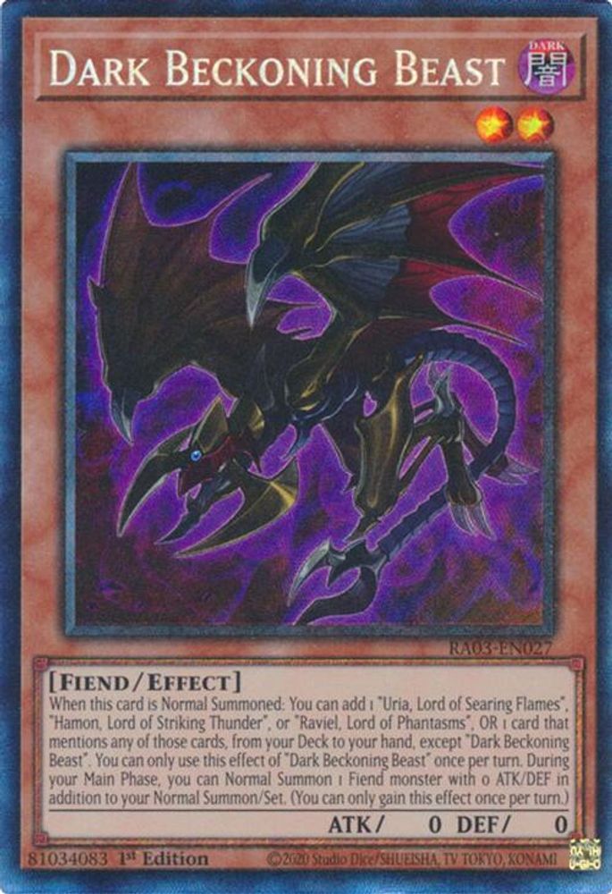 Dark Beckoning Beast (PCR) (RA03-EN027) - Prismatic Collector's Rare