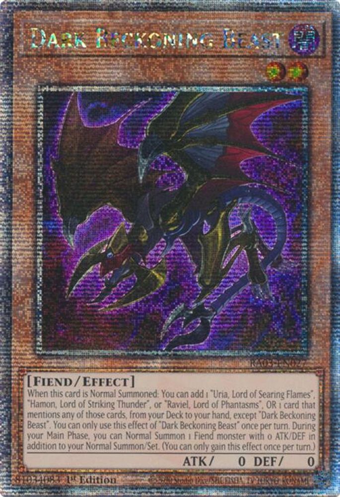Dark Beckoning Beast (Quarter Century Secret Rare) (RA03-EN027) - Quarter Century Secret Rare