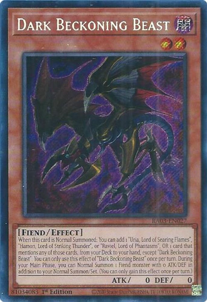 Dark Beckoning Beast (Secret Rare) (RA03-EN027) - Secret Rare