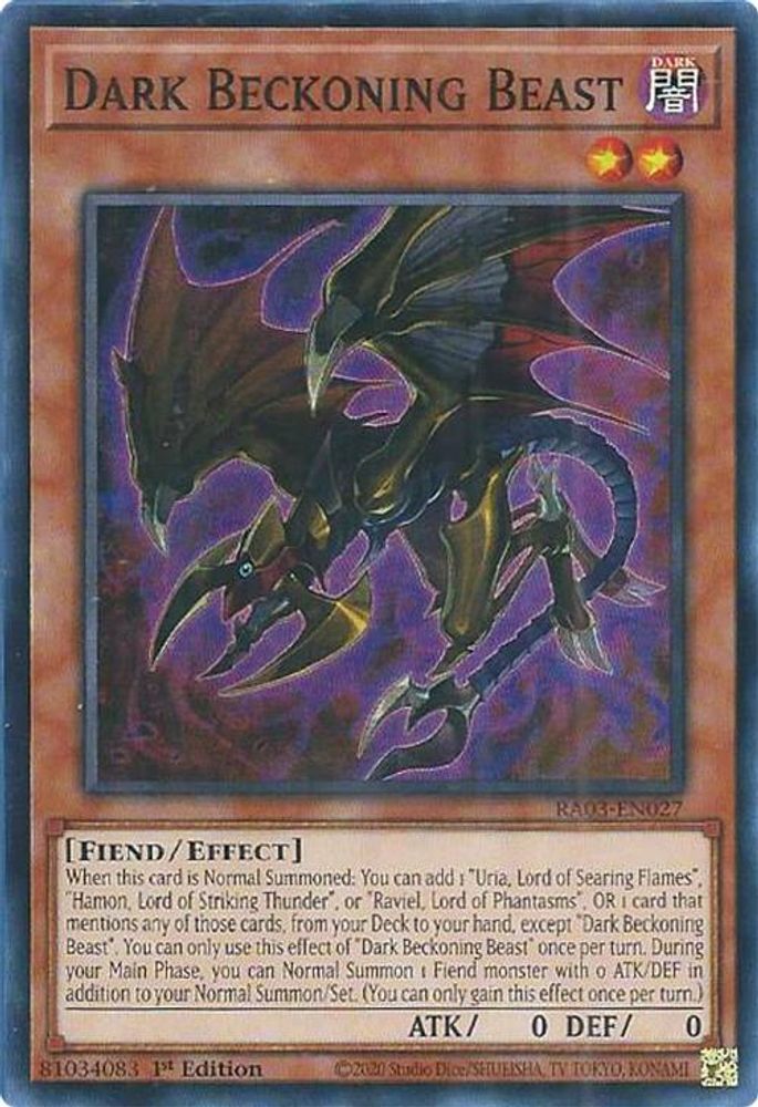 Dark Beckoning Beast (RA03-EN027) - Super Rare