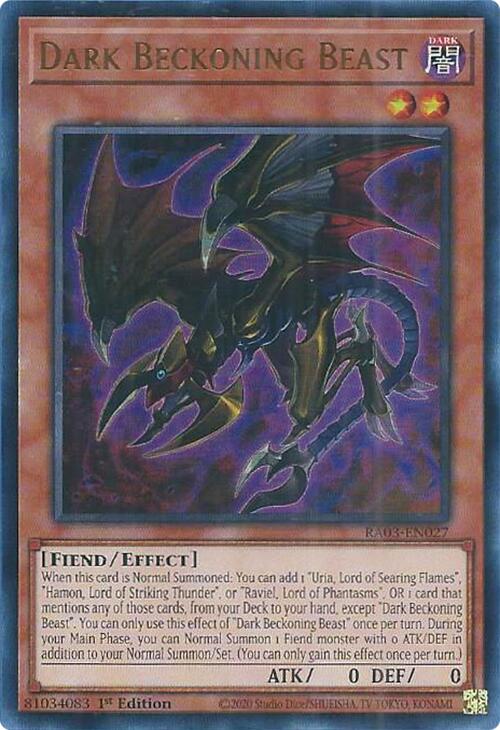 Dark Beckoning Beast (UR) (RA03-EN027) - Quarter Century Bonanza 1st Edition