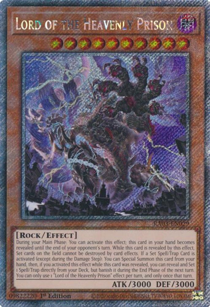 Lord of the Heavenly Prison (Platinum Secret Rare) (RA03-EN029) - Platinum Secret Rare
