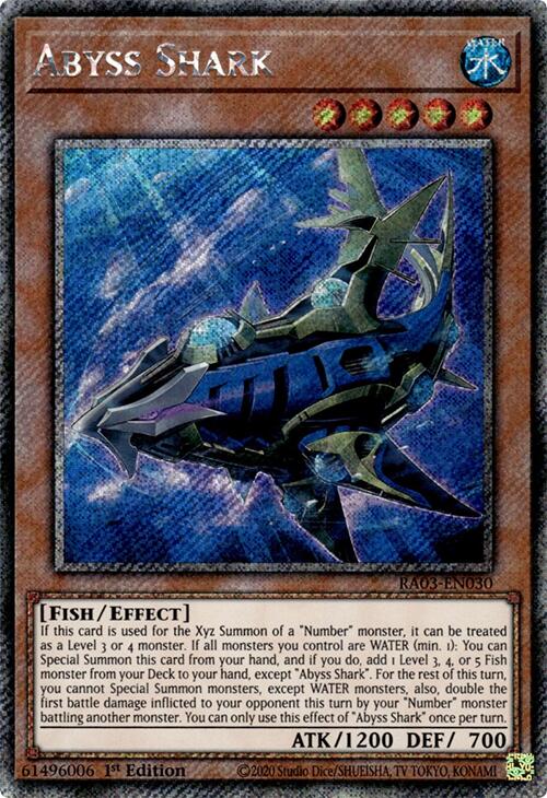 Abyss Shark (Platinum Secret Rare) (RA03-EN030) - Quarter Century Bonanza 1st Edition