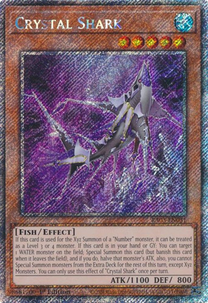 Crystal Shark (Platinum Secret Rare) (RA03-EN031) - Platinum Secret Rare