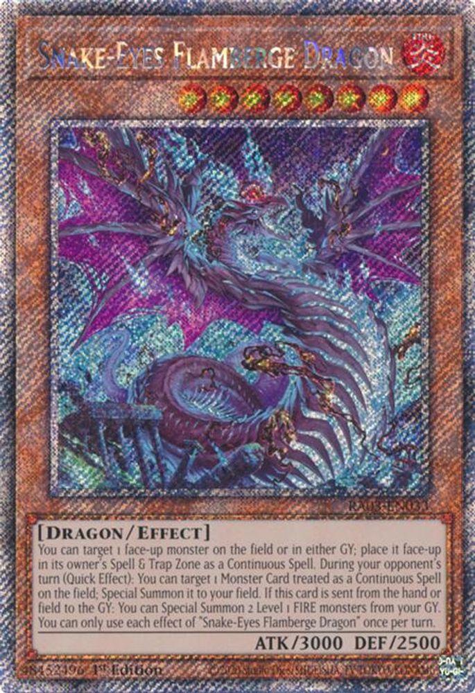 Snake-Eyes Flamberge Dragon (Platinum Secret Rare) (RA03-EN033) - Platinum Secret Rare