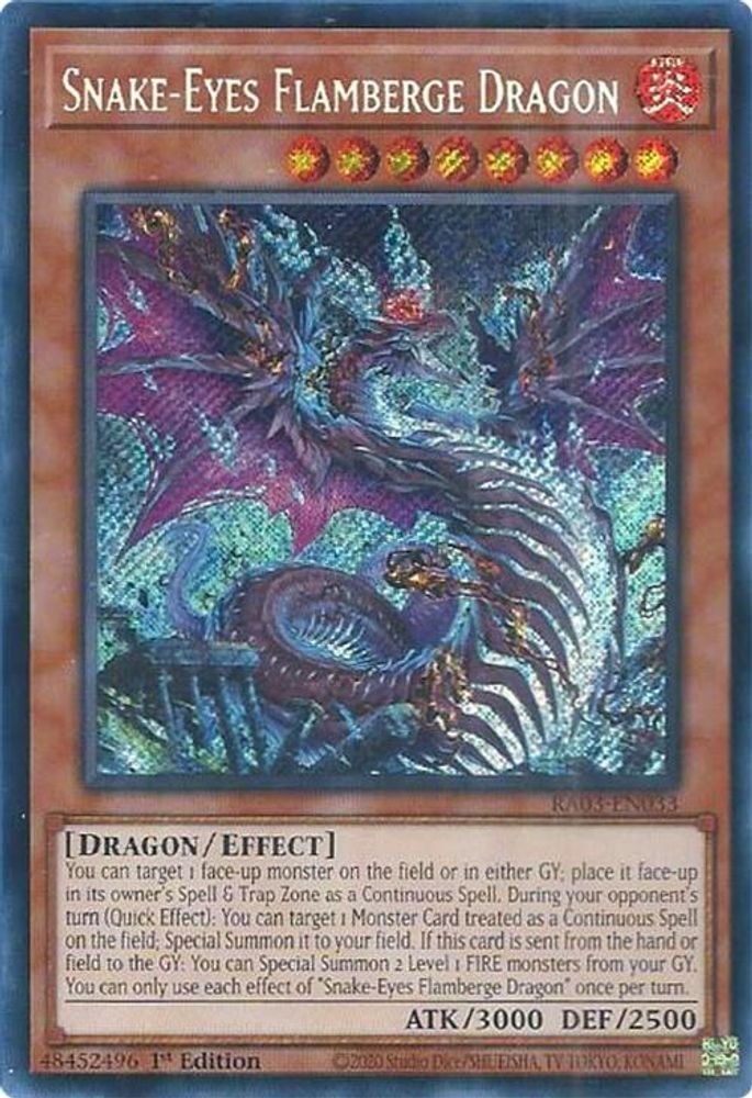 Snake-Eyes Flamberge Dragon (Secret Rare) (RA03-EN033) - Secret Rare