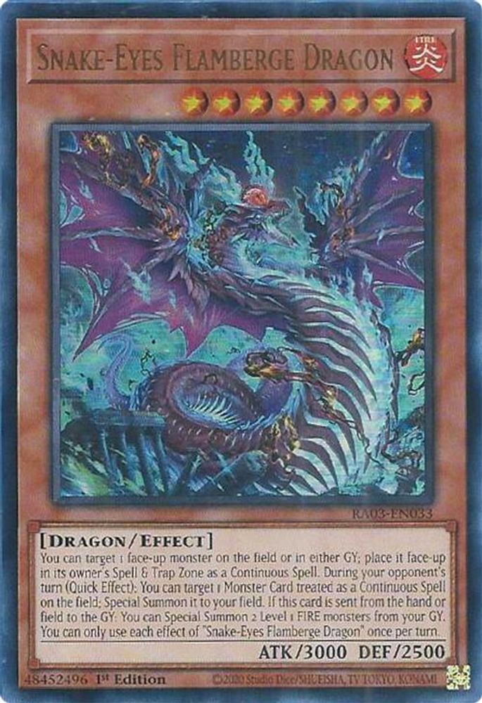 Snake-Eyes Flamberge Dragon (UR) (RA03-EN033) - Ultra Rare