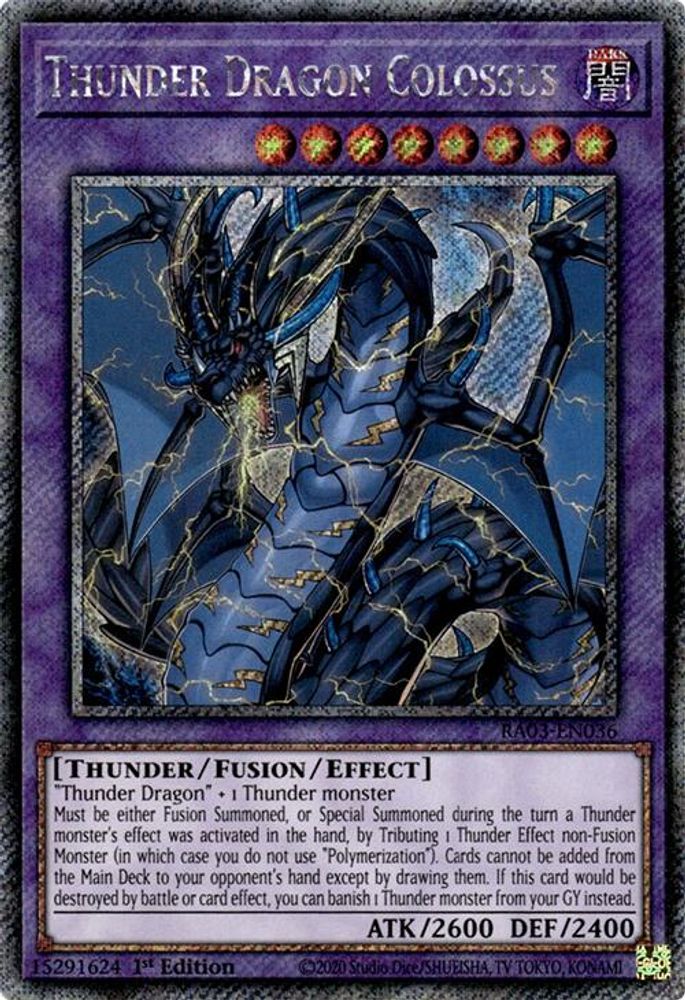 Thunder Dragon Colossus (Platinum Secret Rare) (RA03-EN036) - Platinum Secret Rare