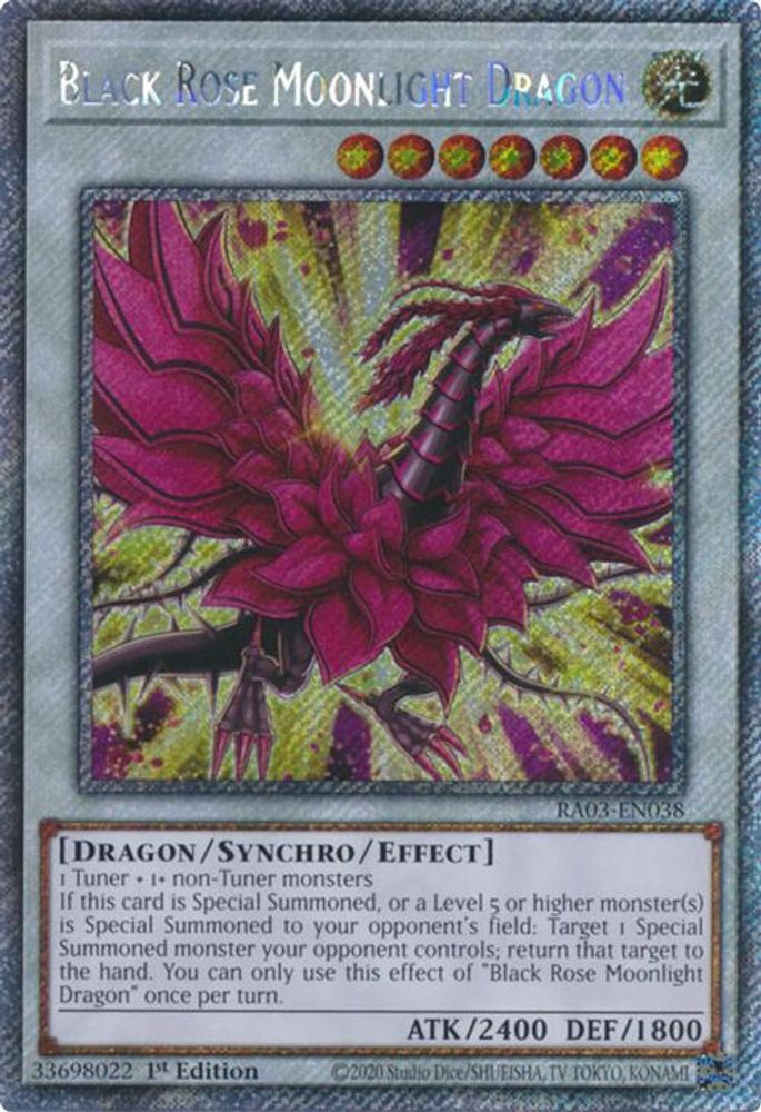 Black Rose Moonlight Dragon (Platinum Secret Rare) (RA03-EN038) - Platinum Secret Rare