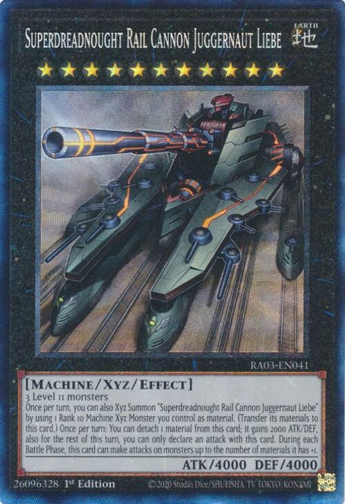 Superdreadnought Rail Cannon Juggernaut Liebe (PCR) (RA03-EN041) - Prismatic Collector's Rare