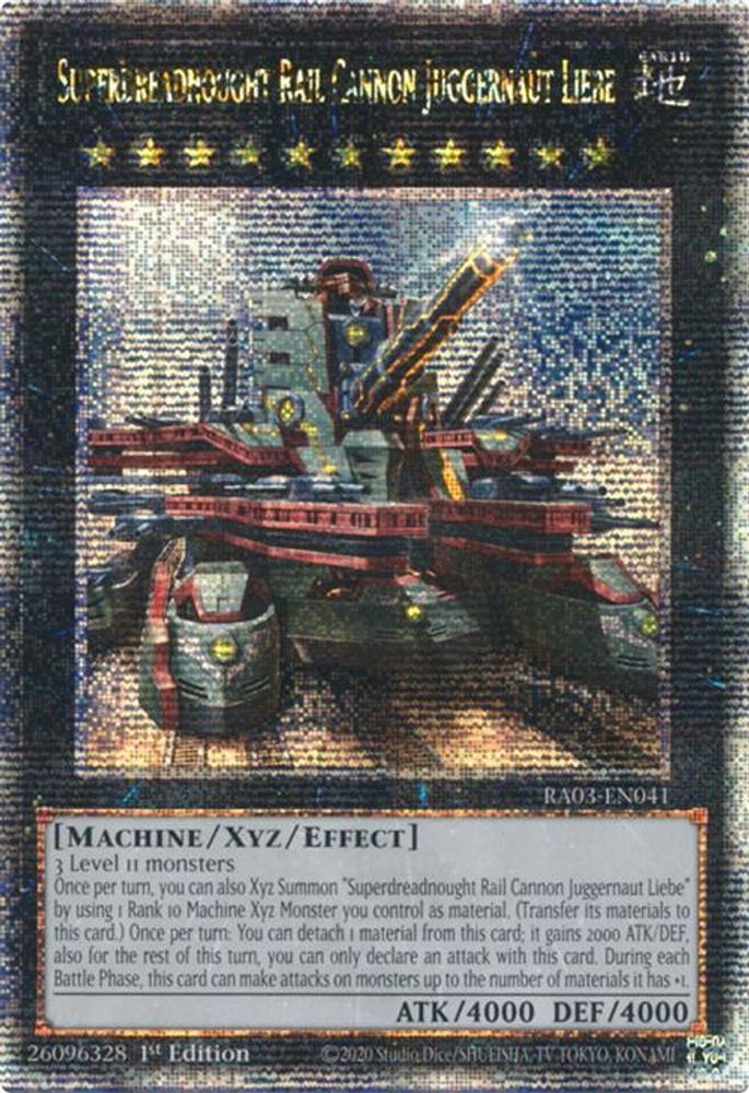 Superdreadnought Rail Cannon Juggernaut Liebe (Alternate Art) (Quarter Century Secret Rare) (RA03-EN041) - Quarter Century Secret Rare