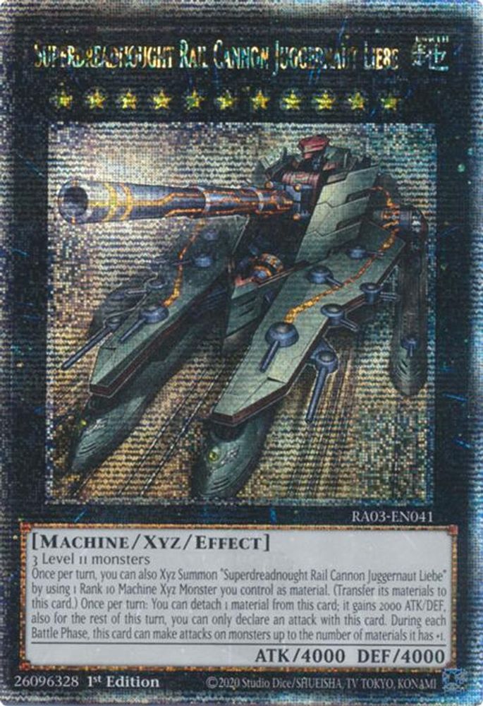 Superdreadnought Rail Cannon Juggernaut Liebe (Quarter Century Secret Rare) (RA03-EN041) - Quarter Century Secret Rare