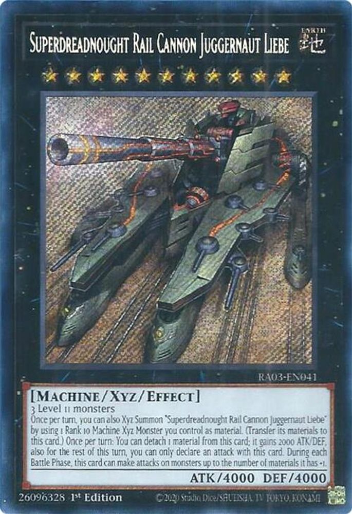 Superdreadnought Rail Cannon Juggernaut Liebe (Secret Rare) (RA03-EN041) - Secret Rare
