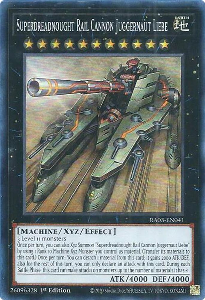 Superdreadnought Rail Cannon Juggernaut Liebe (RA03-EN041) - Super Rare