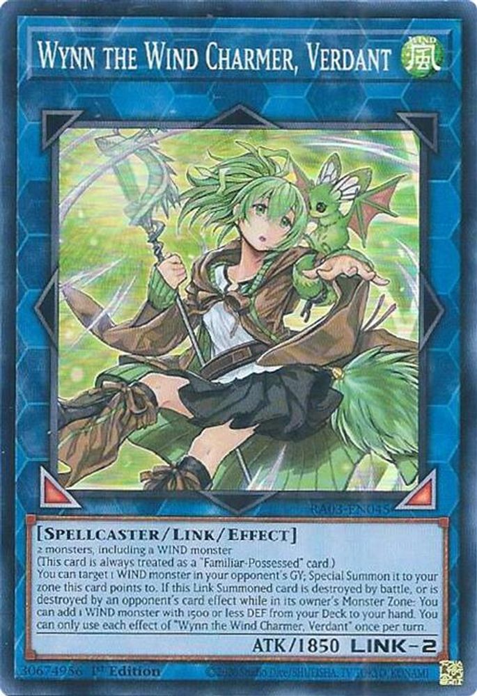 Wynn the Wind Charmer, Verdant (RA03-EN045) - Super Rare