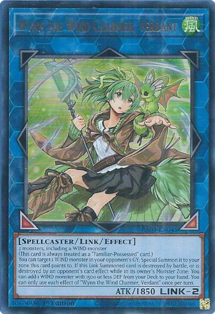 Wynn the Wind Charmer, Verdant (UR) (RA03-EN045) - Ultra Rare