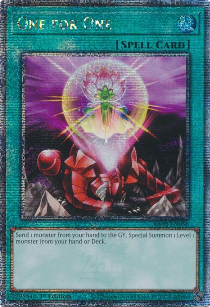 One for One (Quarter Century Secret Rare) (RA03-EN056) - Quarter Century Secret Rare
