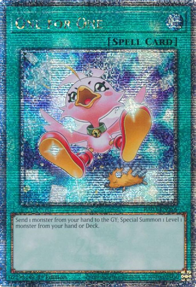 One for One (Alternate Art) (Quarter Century Secret Rare) (RA03-EN056) - Quarter Century Secret Rare