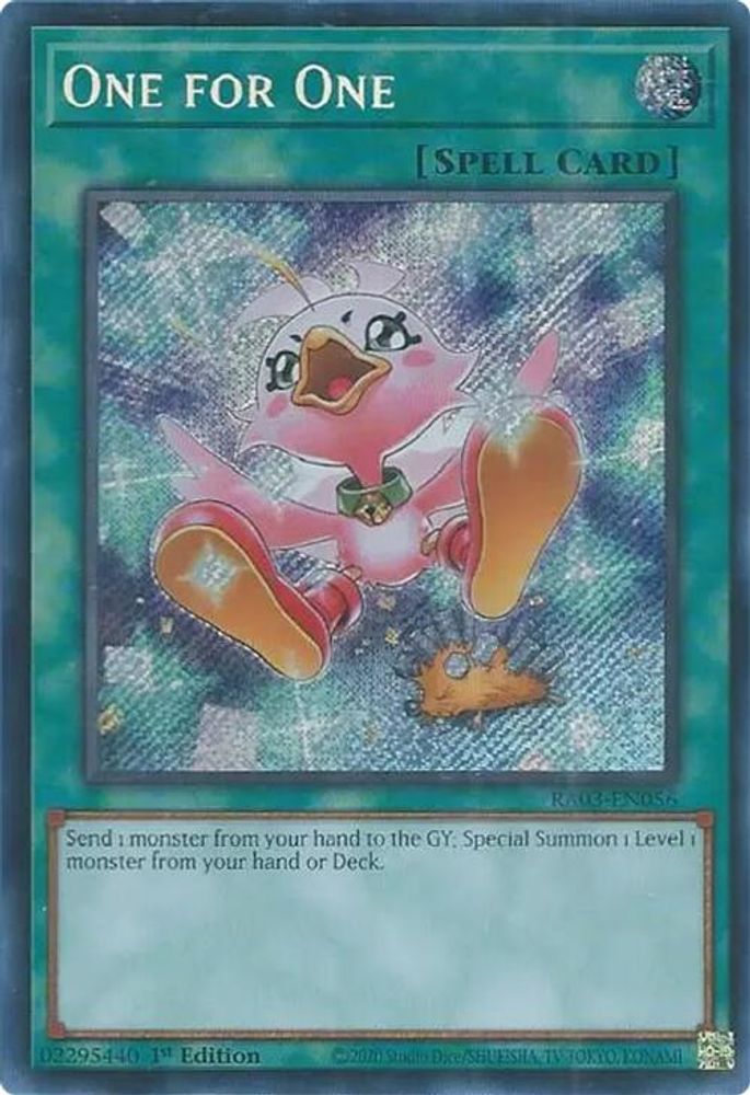 One for One (Alternate Art) (Secret Rare) (RA03-EN056) - Secret Rare