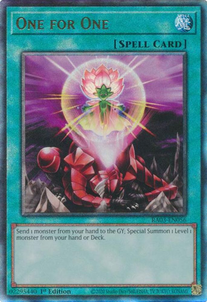 One for One (PUR) (RA03-EN056) - Prismatic Ultimate Rare