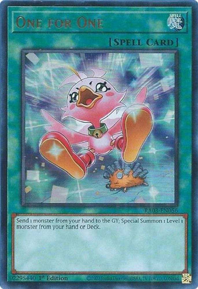 One for One (Alternate Art) (UR) (RA03-EN056) - Ultra Rare