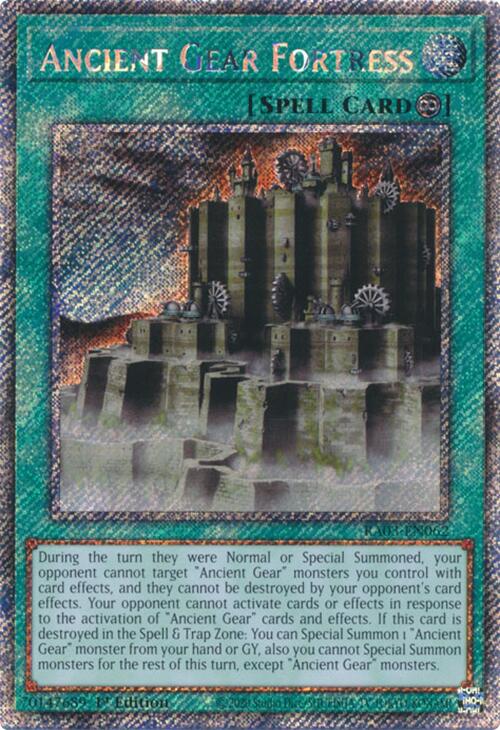 Ancient Gear Fortress (Platinum Secret Rare) (RA03-EN062) - Quarter Century Bonanza 1st Edition