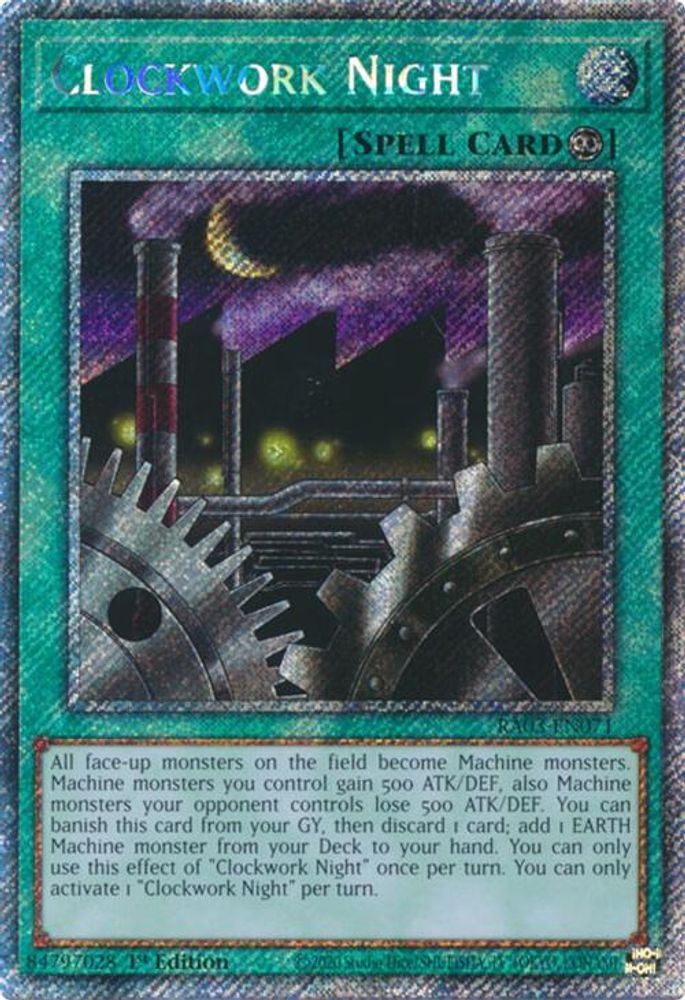 Clockwork Night (Platinum Secret Rare) (RA03-EN071) - Platinum Secret Rare