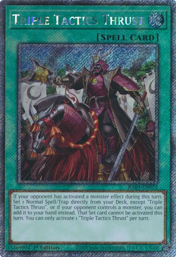 Triple Tactics Thrust (Platinum Secret Rare) (RA03-EN072) - Platinum Secret Rare