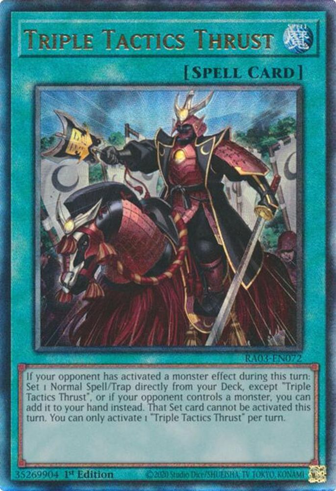 Triple Tactics Thrust (PUR) (RA03-EN072) - Prismatic Ultimate Rare
