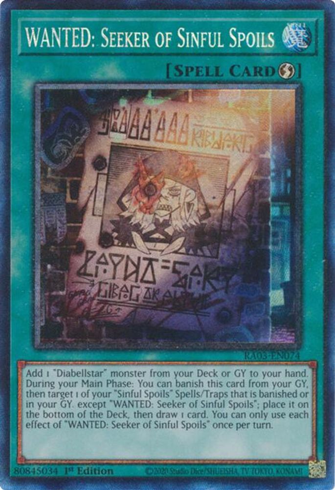 WANTED: Seeker of Sinful Spoils (PCR) (RA03-EN074) - Prismatic Collector's Rare