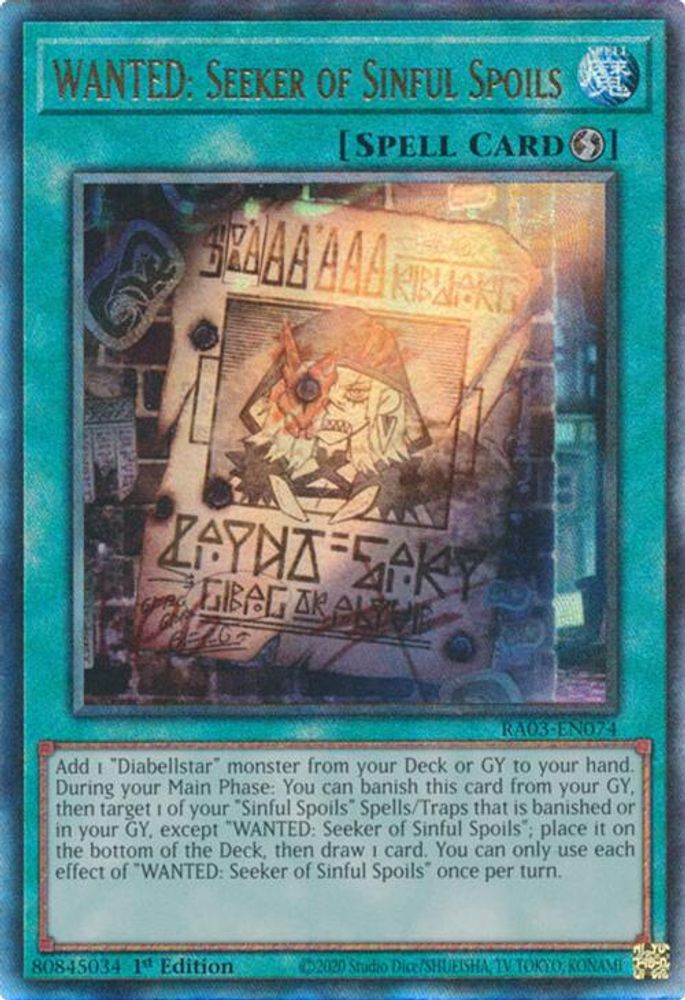 WANTED: Seeker of Sinful Spoils (PUR) (RA03-EN074) - Prismatic Ultimate Rare