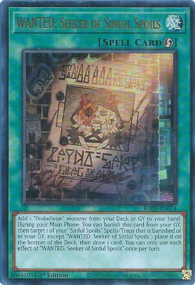 WANTED: Seeker of Sinful Spoils (UR) (RA03-EN074) - Ultra Rare
