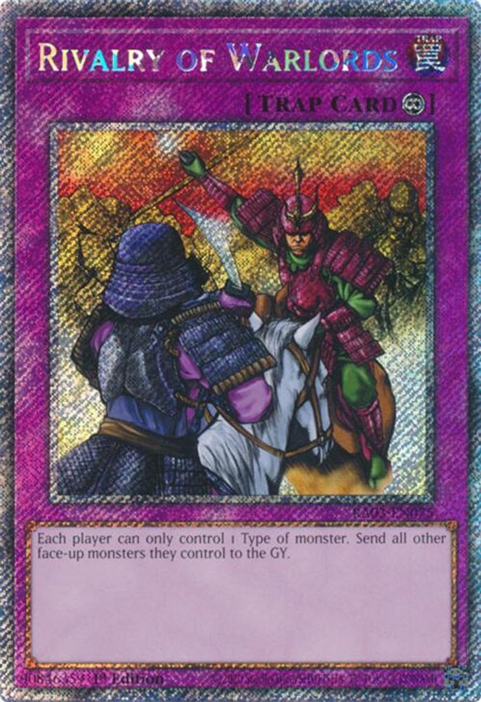 Rivalry of Warlords (Platinum Secret Rare) (RA03-EN075) - Platinum Secret Rare