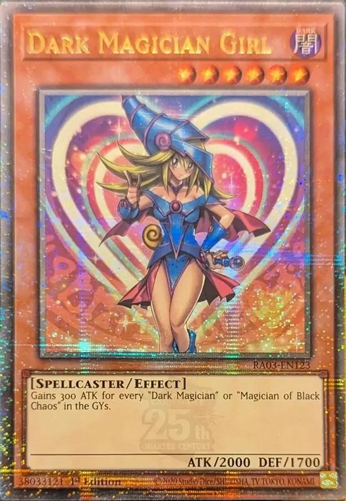 Dark Magician Girl (Quarter Century Secret Rare) (A) (RA03-EN123) - Quarter Century Secret Rare