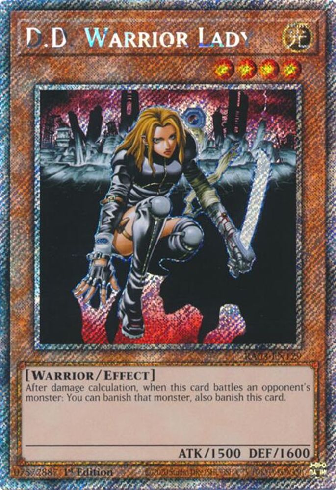 D.D. Warrior Lady (Platinum Secret Rare) (RA03-EN129) - Platinum Secret Rare