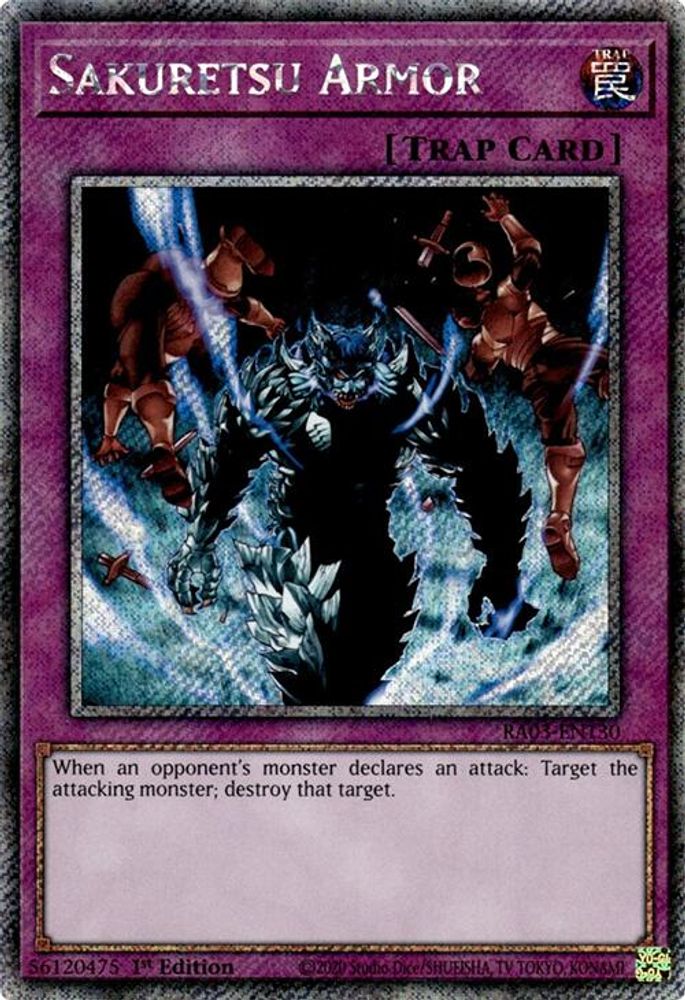 Sakuretsu Armor (Platinum Secret Rare) (RA03-EN130) - Platinum Secret Rare