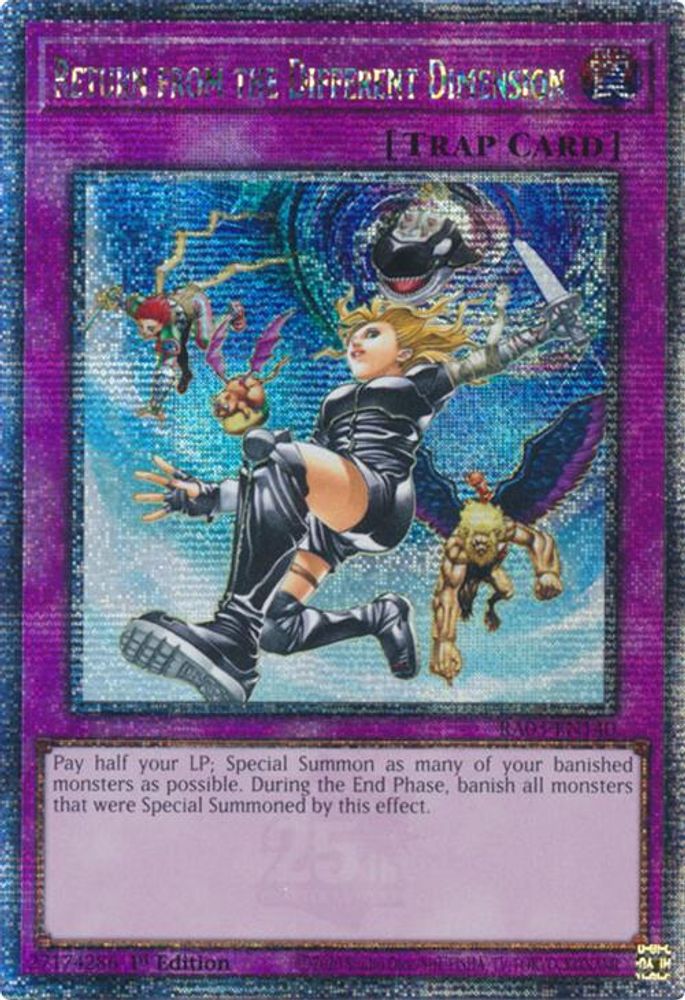 Return from the Different Dimension (Quarter Century Secret Rare) (RA03-EN140) - Quarter Century Secret Rare