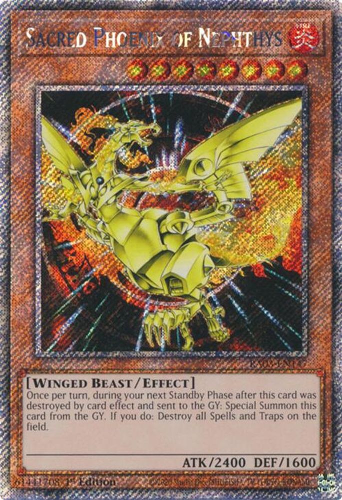 Sacred Phoenix of Nephthys (Platinum Secret Rare) (RA03-EN147) - Platinum Secret Rare