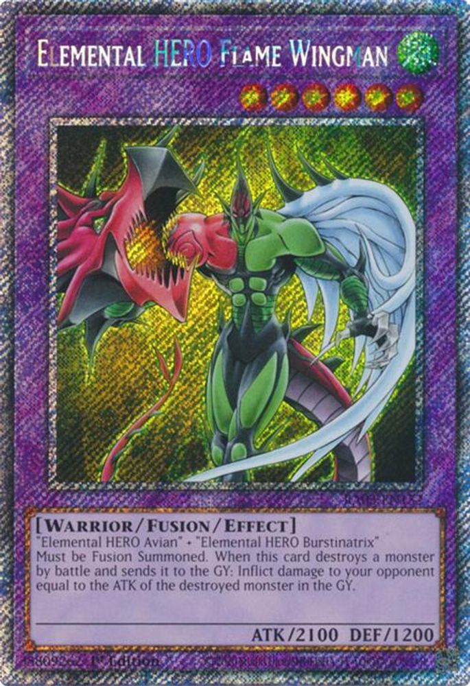 Elemental HERO Flame Wingman (Platinum Secret Rare) (RA03-EN152) - Platinum Secret Rare
