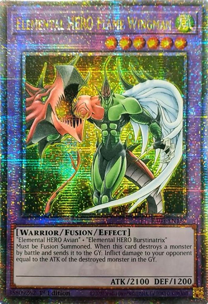 Elemental HERO Flame Wingman (Quarter Century Secret Rare) (RA03-EN152) - Quarter Century Secret Rare