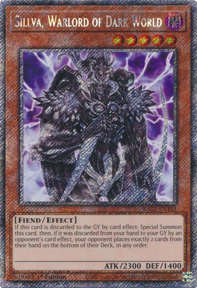 Sillva, Warlord of Dark World (Platinum Secret Rare) (RA03-EN158) - Platinum Secret Rare