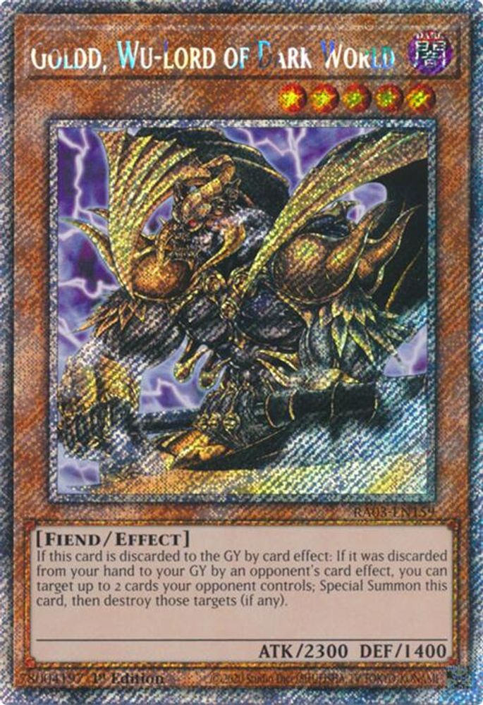 Goldd, Wu-Lord of Dark World (Platinum Secret Rare) (RA03-EN159) - Platinum Secret Rare